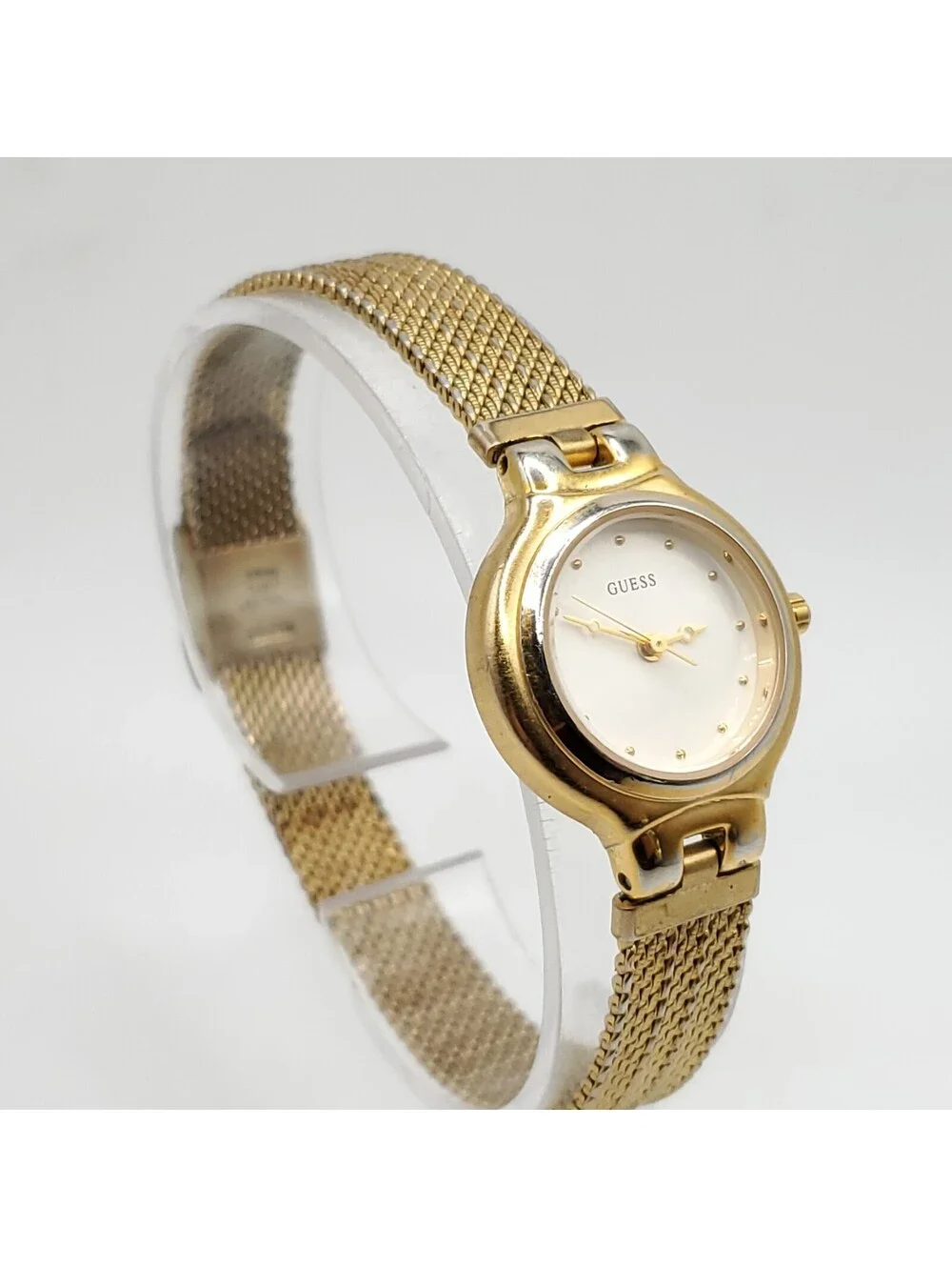 Guess Watch Women 23mm Gold Tone Adjustable Band New Battery